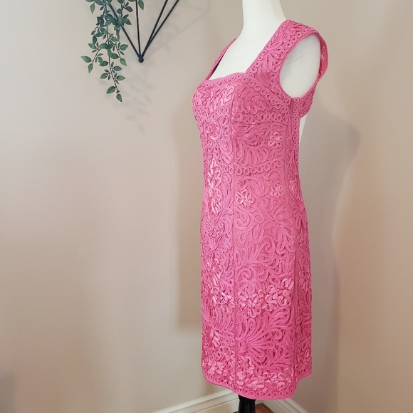 SUE WONG | GORGEOUS APPLIQUE COCKTAIL DRESS pink - Picture 5 of 16